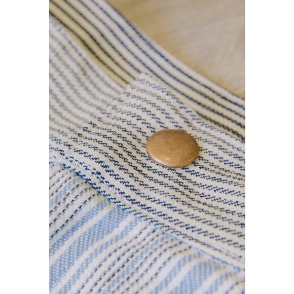 Rework Vintage Patchwork Flannel Pouch Pocket Flared Cargo Pants - Picture 10 of 11